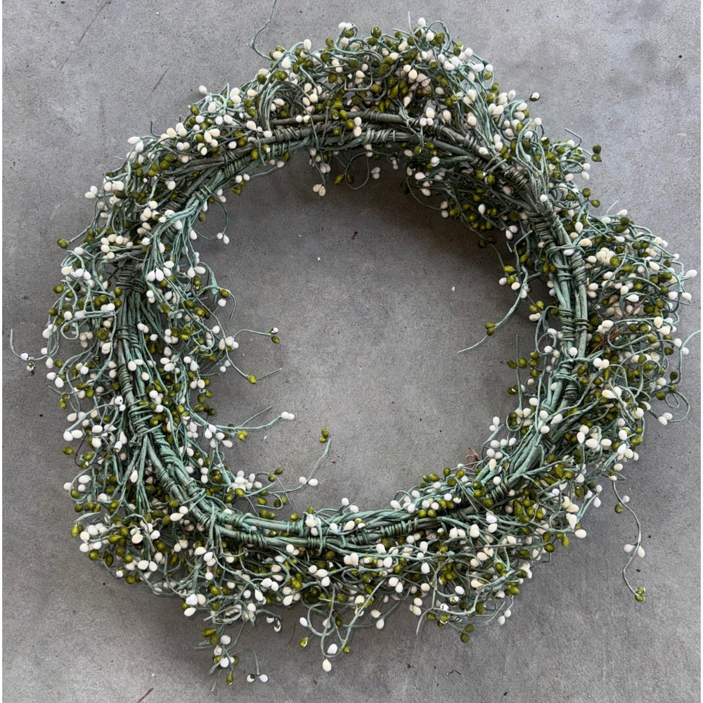 Vine Rustic Cottage Core Wreath Spring Boutique Outdoor Flower Baby's Breath - Picture 3 of 7